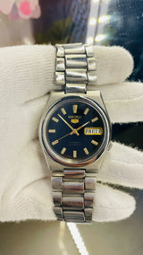 Seiko 5 Automatic Black Dial Transparent Back – Original Japan 17 Jewels National Watches