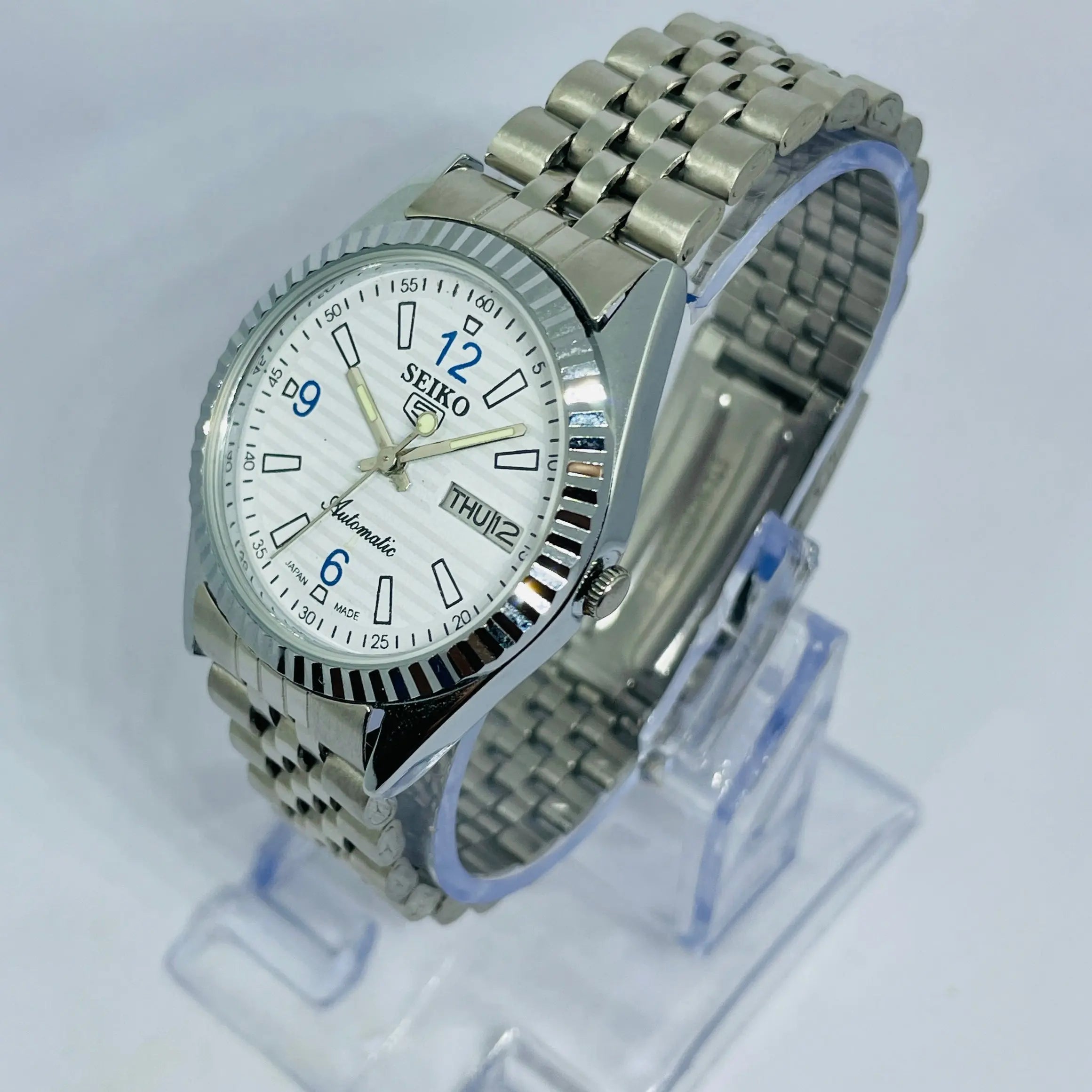 Seiko 5 Automatic White Dial – Refurbished 17 Jewels Japan Vintage Watch National Watches