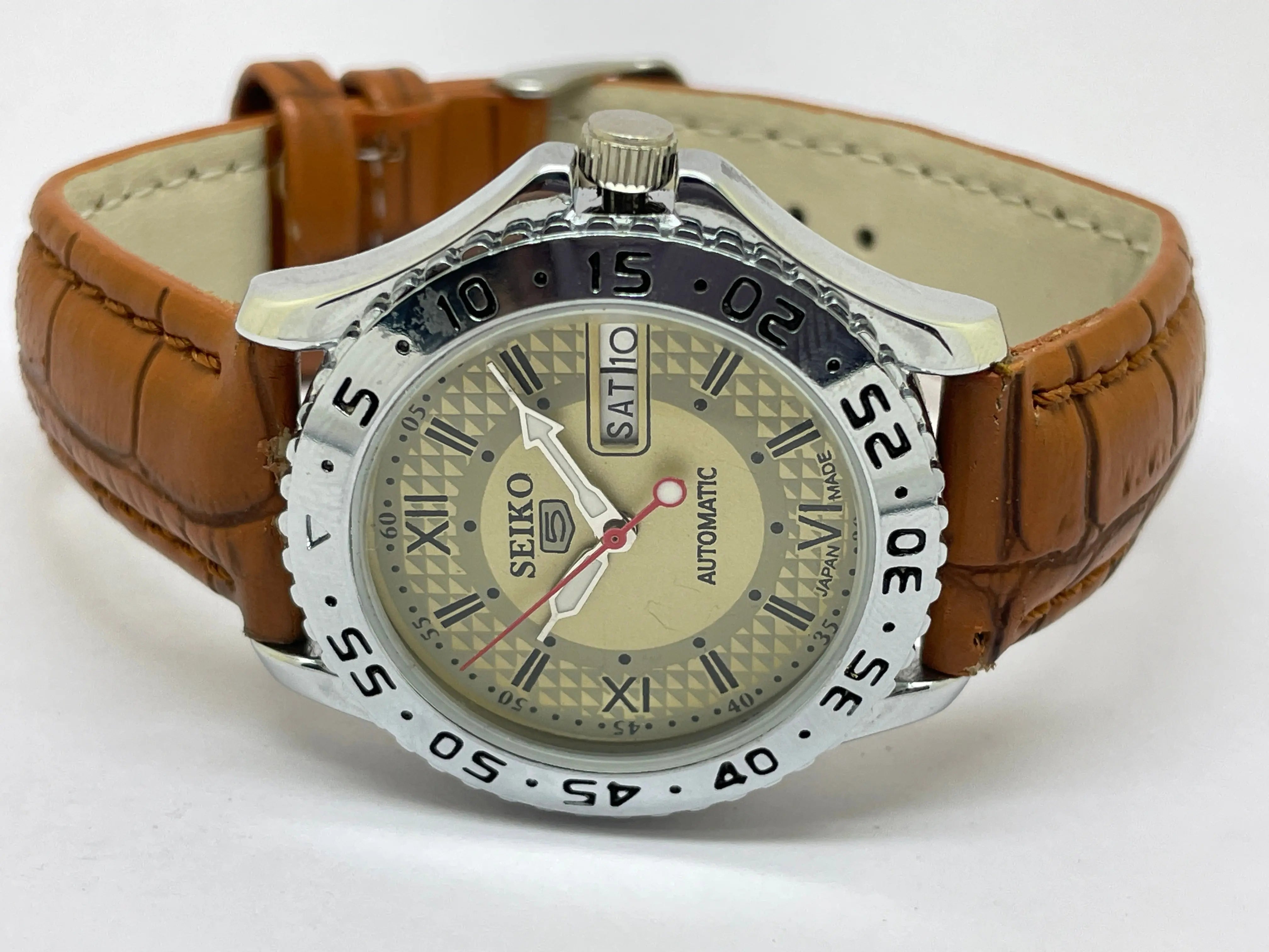 Seiko 5 Black Dial Automatic Vintage Watch National Watches