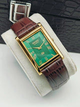 Seiko Classic Tank Style Watch – Elegant Rectangular Dress Watch Men National Watches