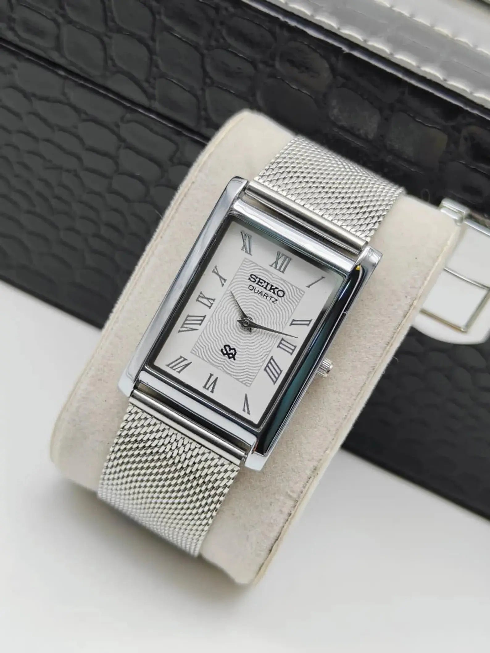 Seiko Slim Classic Wrist Watch – Roman Dial Rectangular Quartz Men National Watches
