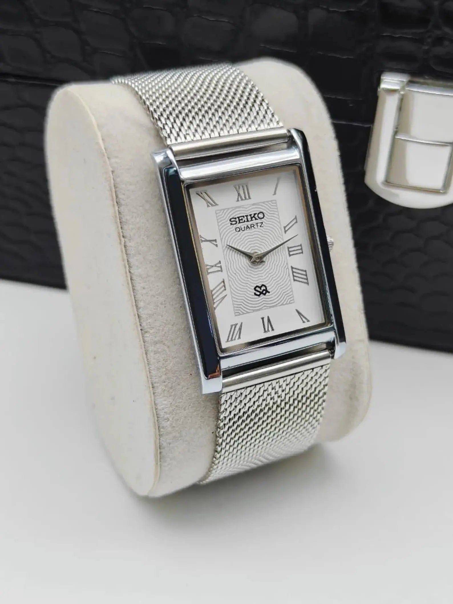 Seiko Slim Classic Wrist Watch – Roman Dial Rectangular Quartz Men National Watches