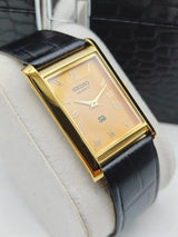 Seiko Tank Style Quartz Watch – Elegant Office Wear Watch for Men National Watches