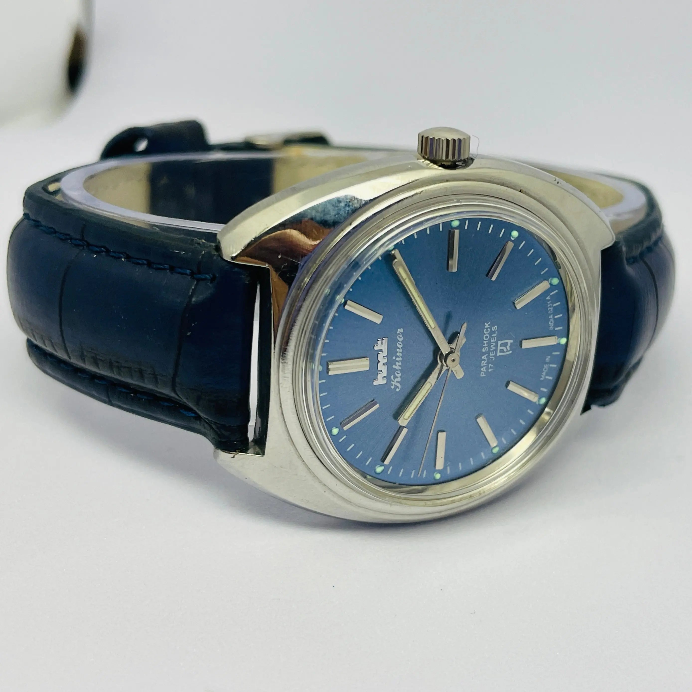 HMT Kohinoor Mechanical 17 Jewels – Blue Sunburst Dial | Classic Indian Watch National Watches