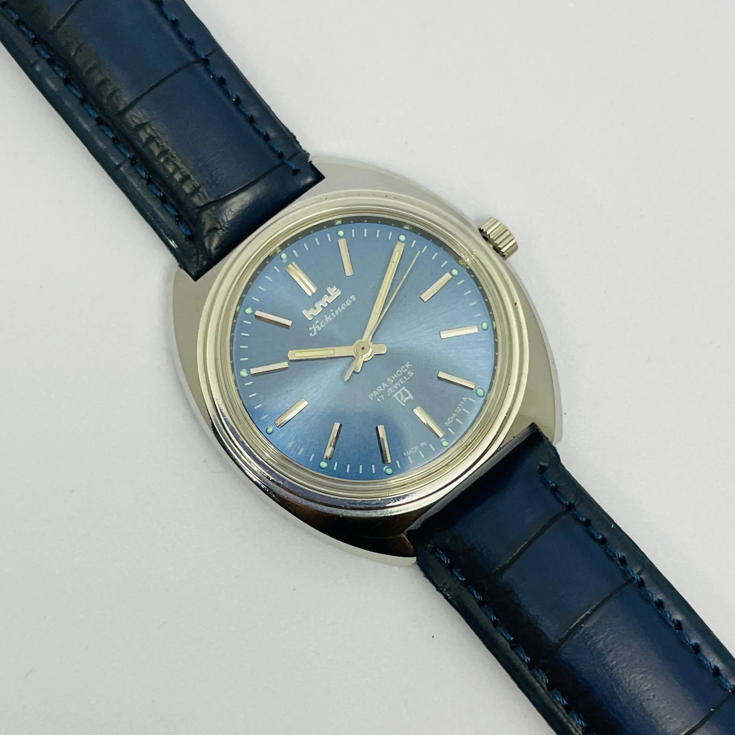 HMT Kohinoor Mechanical 17 Jewels – Blue Sunburst Dial | Classic Indian Watch National Watches