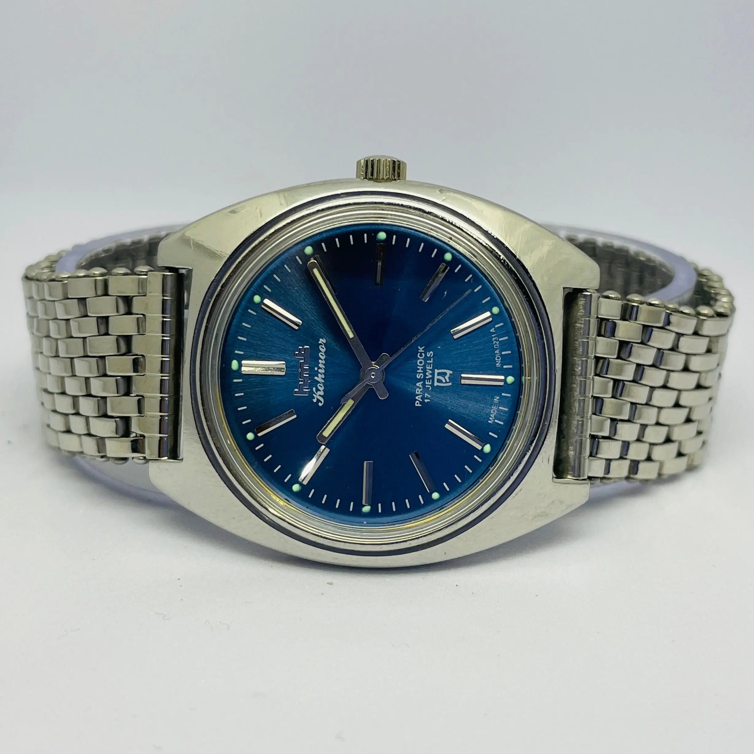 HMT Kohinoor Mechanical 17 Jewels – Blue Sunburst Dial | Classic Indian Watch National Watches