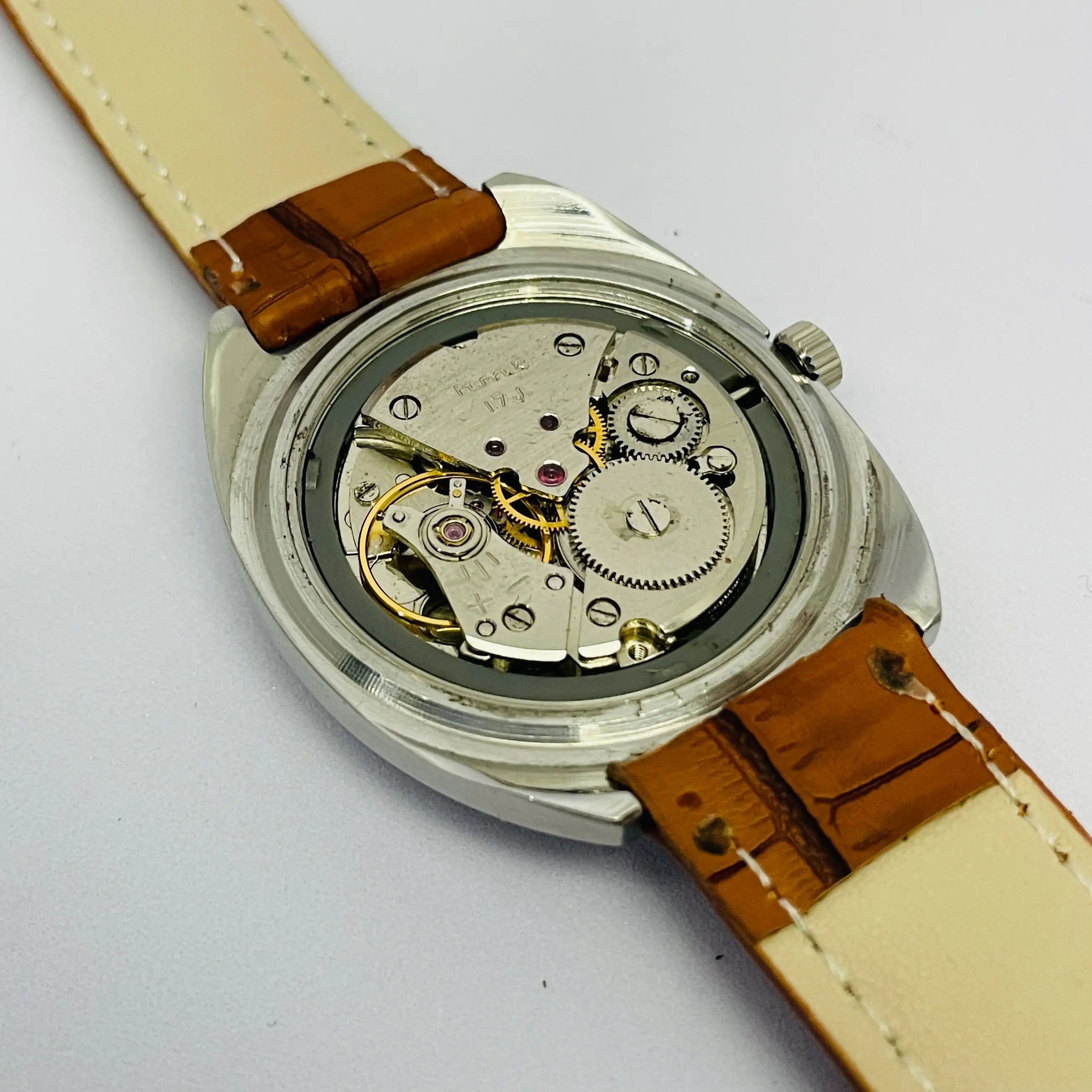 HMT Kohinoor 17 Jewels Mechanical – Pink Sunburst Vintage Watch National Watches