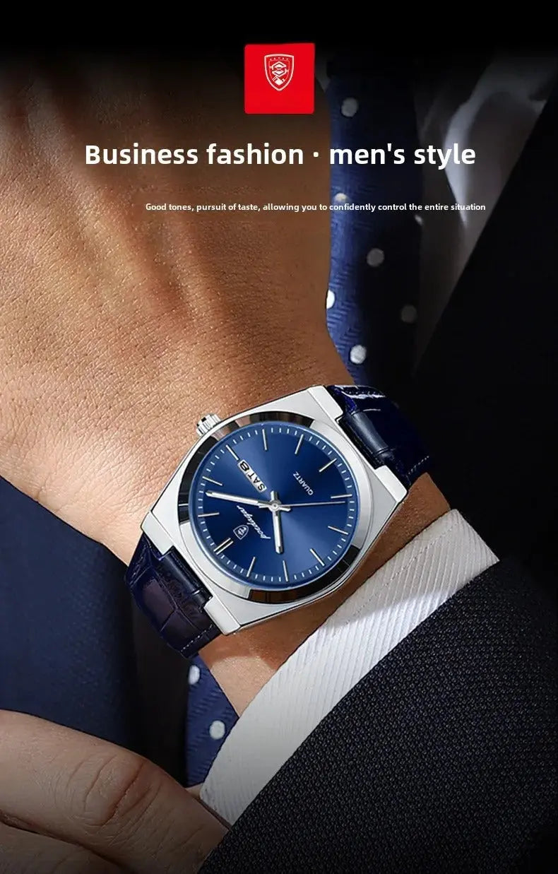 Poedagar Swiss Brand New Ultra-thin Men's Watch Waterproof Luminous Quartz Watch Men’s Classic Silver Stainless Steel Day-Date Quartz Dress Watch National Watches