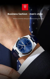 Poedagar Swiss Brand New Ultra-thin Men's Watch Waterproof Luminous Quartz Watch Men’s Classic Silver Stainless Steel Day-Date Quartz Dress Watch National Watches