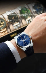 Poedagar Swiss Brand New Ultra-thin Men's Watch Waterproof Luminous Quartz Watch Men’s Classic Silver Stainless Steel Day-Date Quartz Dress Watch National Watches