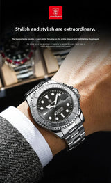 Poedagar Sports Swiss Brand New Ultra-thin Men's Watch Waterproof Luminous Quartz Watch Men’s Classic Silver Stainless Steel Day-Date Quartz Dress Watch National Watches