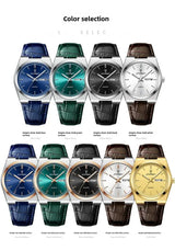 Poedagar Swiss Brand New Ultra-thin Men's Watch Waterproof Luminous Quartz Watch Men’s Classic Silver Stainless Steel Day-Date Quartz Dress Watch National Watches