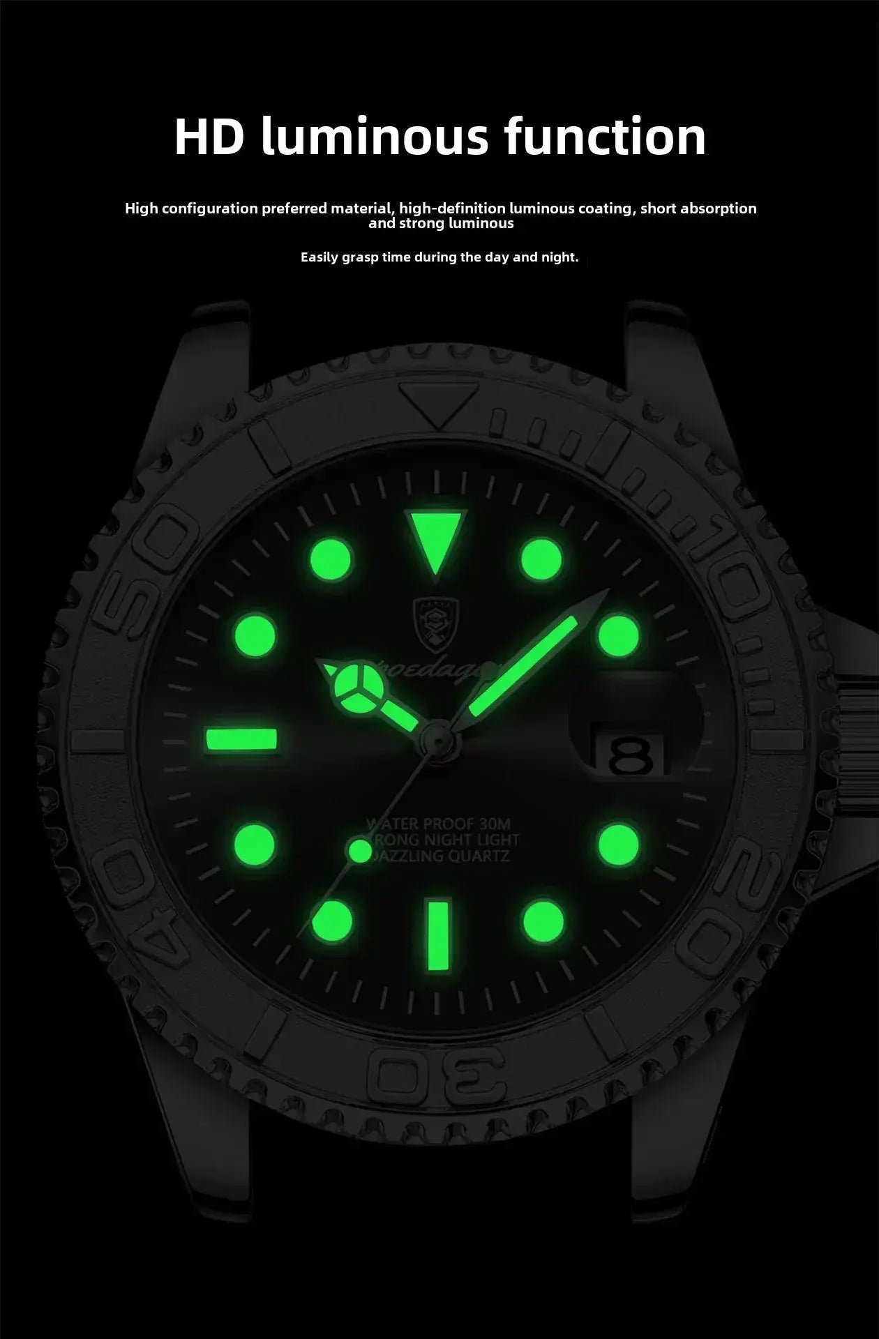 Poedagar Sports Swiss Brand New Ultra-thin Men's Watch Waterproof Luminous Quartz Watch Men’s Classic Silver Stainless Steel Day-Date Quartz Dress Watch National Watches