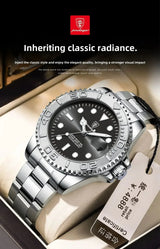 Poedagar Sports Swiss Brand New Ultra-thin Men's Watch Waterproof Luminous Quartz Watch Men’s Classic Silver Stainless Steel Day-Date Quartz Dress Watch National Watches