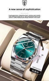 Poedagar Swiss Brand New Ultra-thin Men's Watch Waterproof Luminous Quartz Watch Men’s Classic Silver Stainless Steel Day-Date Quartz Dress Watch National Watches