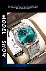 Poedagar Swiss Brand New Ultra-thin Men's Watch Waterproof Luminous Quartz Watch Men’s Classic Silver Stainless Steel Day-Date Quartz Dress Watch National Watches