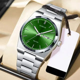 KASRLUO Swiss Brand New Ultra-thin Men's Watch Waterproof Luminous Quartz Watch Men’s Classic Silver Stainless Steel Day-Date Quartz Dress Watch National Watches