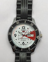 Seiko 5 Sports White Automatic Refurbished Watch Vintage Style Reliable Japanese Movement - National Watches