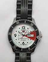 Seiko 5 Sports White Automatic Refurbished Watch Vintage Style Reliable Japanese Movement - National Watches