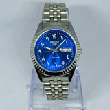 Seiko 5 Automatic Blue Dial Arabic Numerals – Refurbished Japan Vintage Watch | 17 Jewels Original Movement National Watches