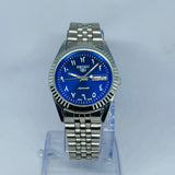 Seiko 5 Automatic Blue Dial Arabic Numerals – Refurbished Japan Vintage Watch | 17 Jewels Original Movement