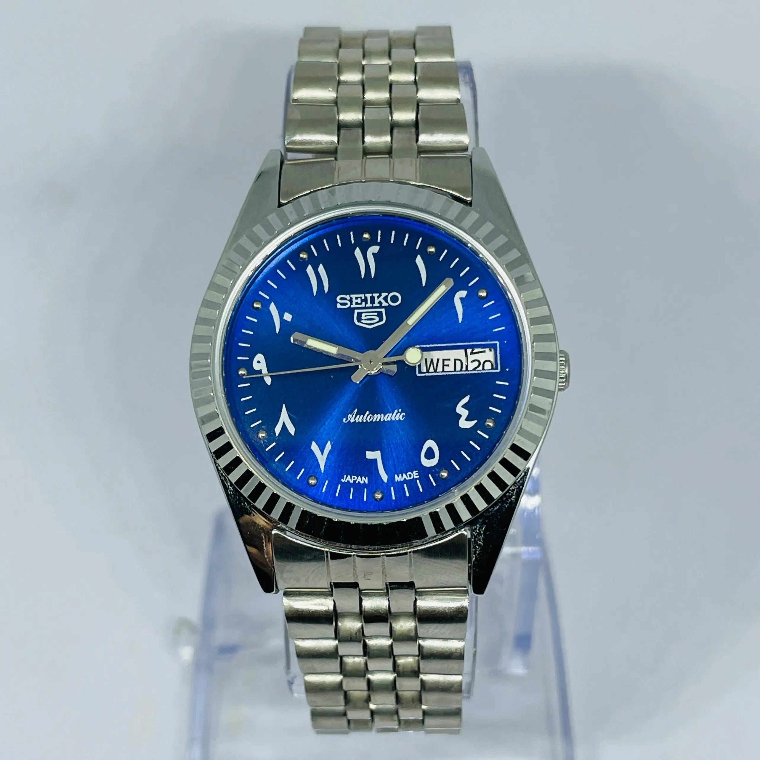Seiko 5 Automatic Blue Dial Arabic Numerals – Refurbished Japan Vintage Watch | 17 Jewels Original Movement National Watches