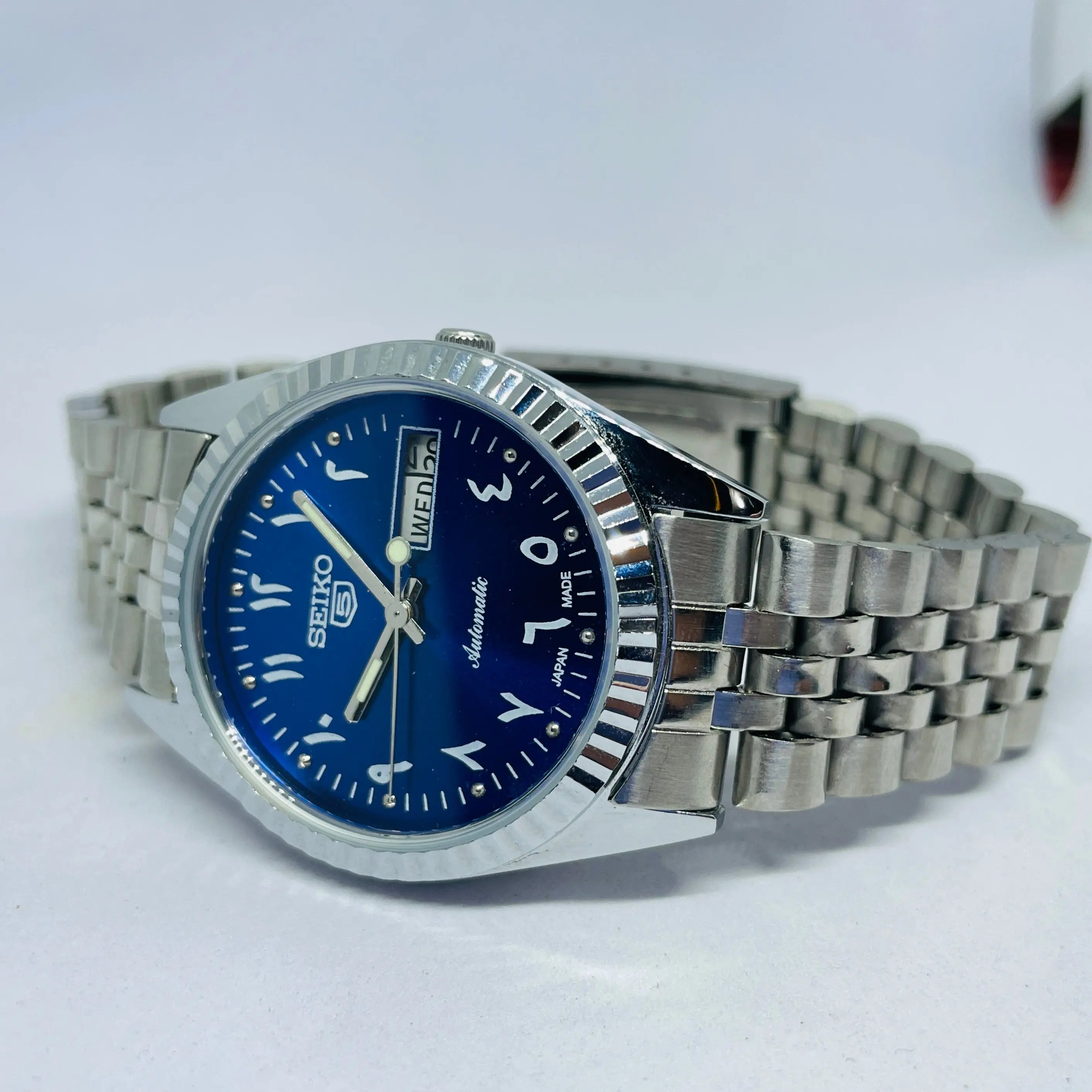 Seiko 5 Automatic Arabic Numerals Blue Dial | Original 17 Jewels Japan Movement National Watches
