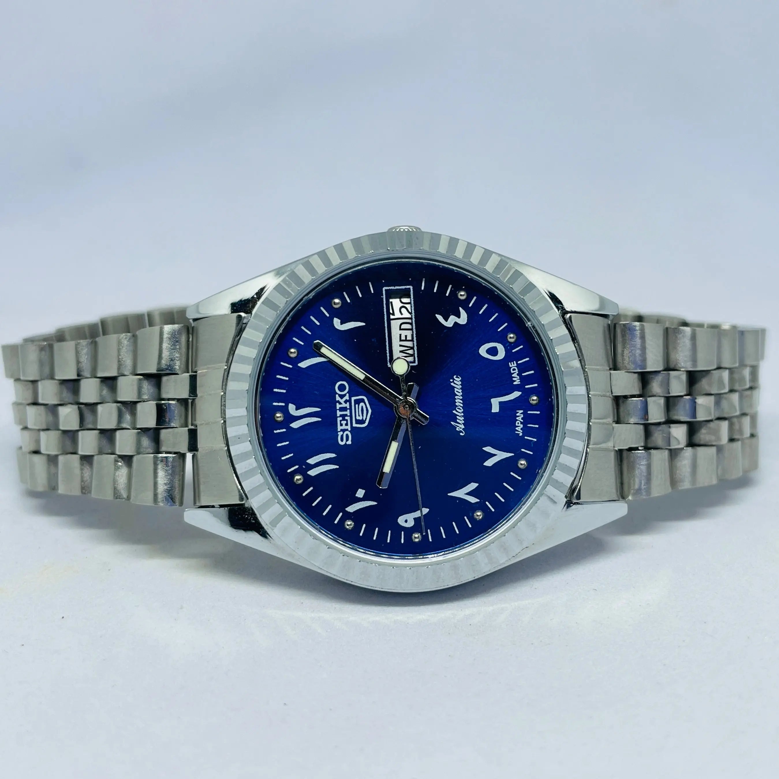 Seiko 5 Automatic Arabic Numerals Blue Dial | Original 17 Jewels Japan Movement National Watches