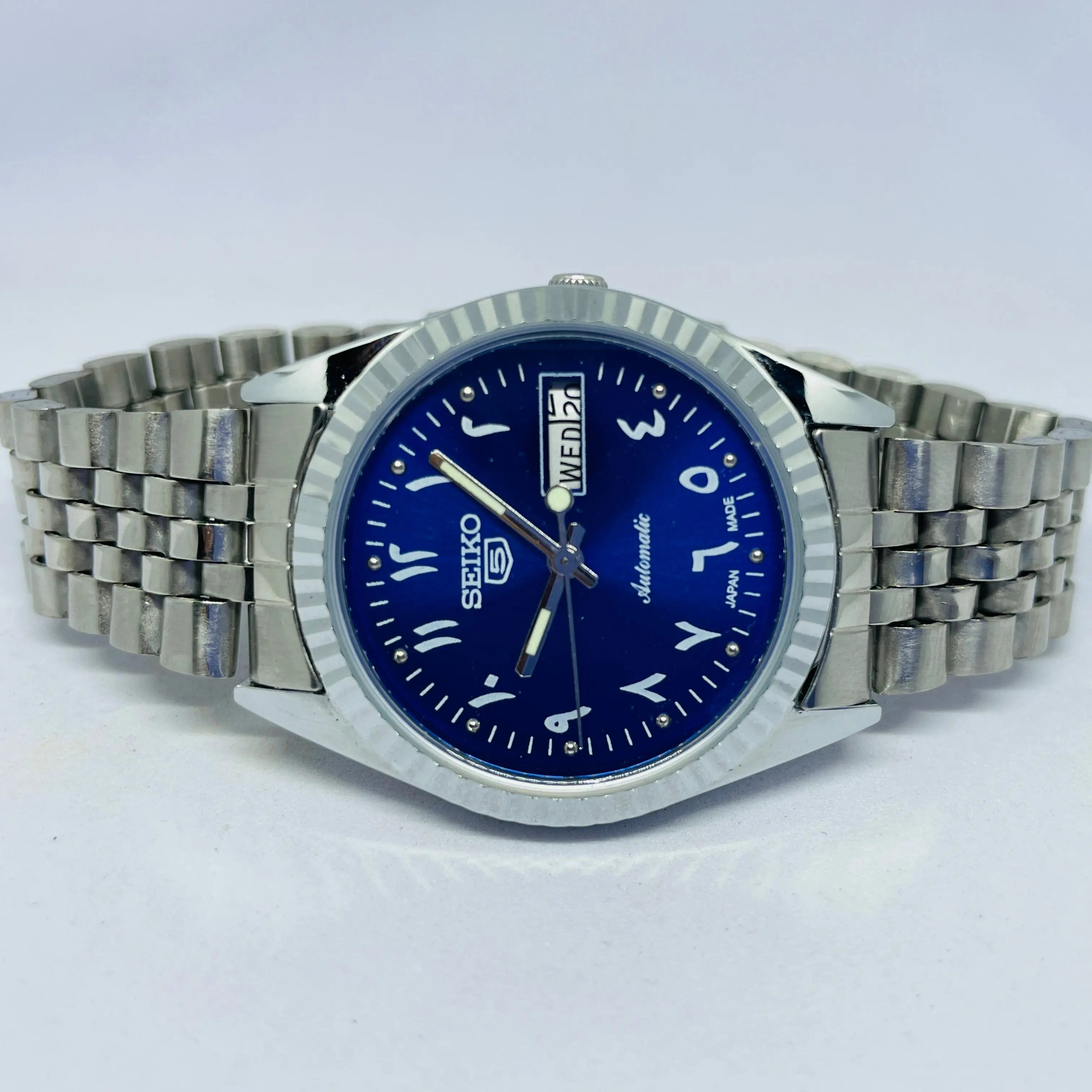 Seiko 5 Automatic Arabic Numerals Blue Dial | Original 17 Jewels Japan Movement National Watches