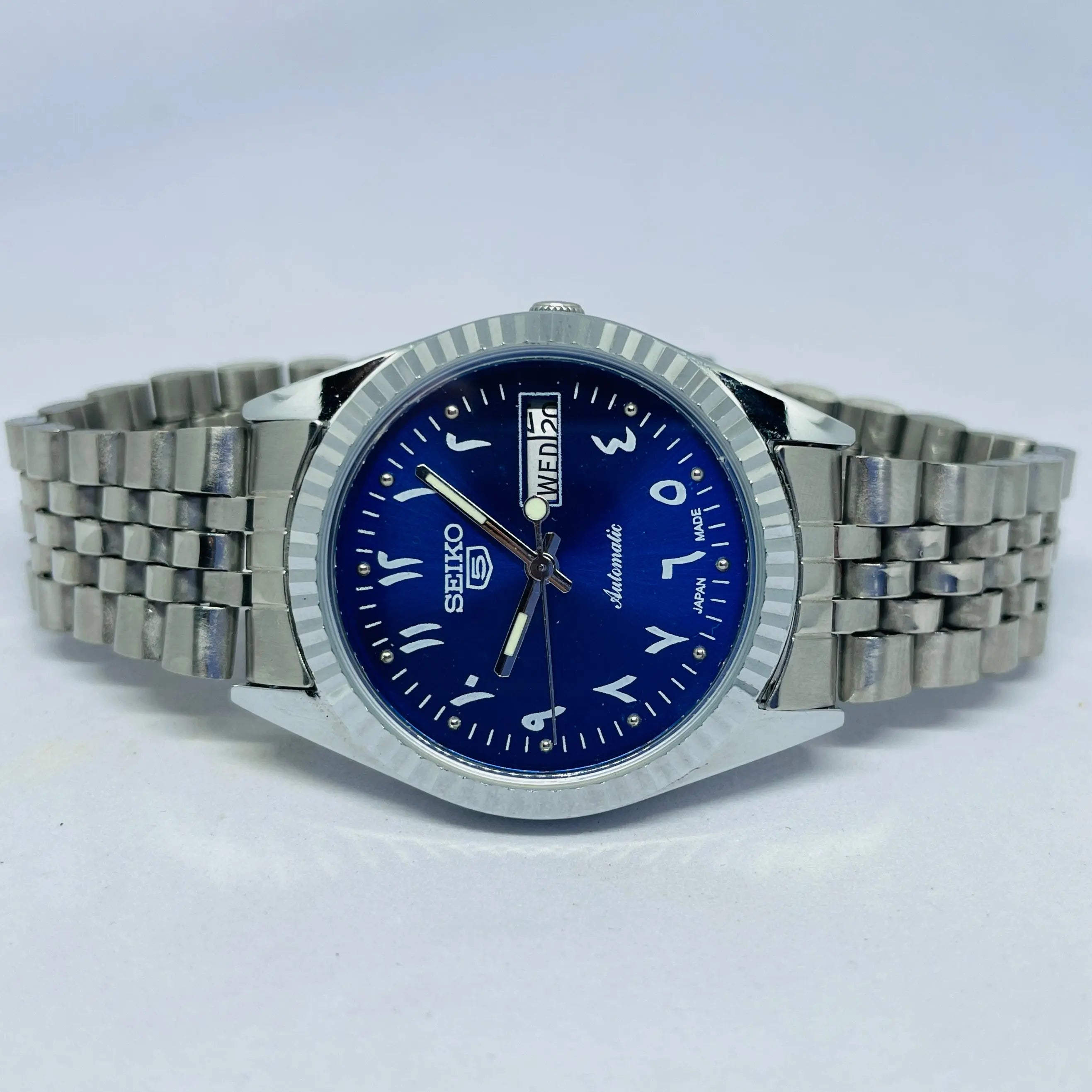 Seiko 5 Automatic Arabic Numerals Blue Dial | Original 17 Jewels Japan Movement National Watches
