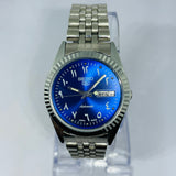 Seiko 5 Automatic Blue Dial Arabic Numerals – Refurbished Japan Vintage Watch | 17 Jewels Original Movement