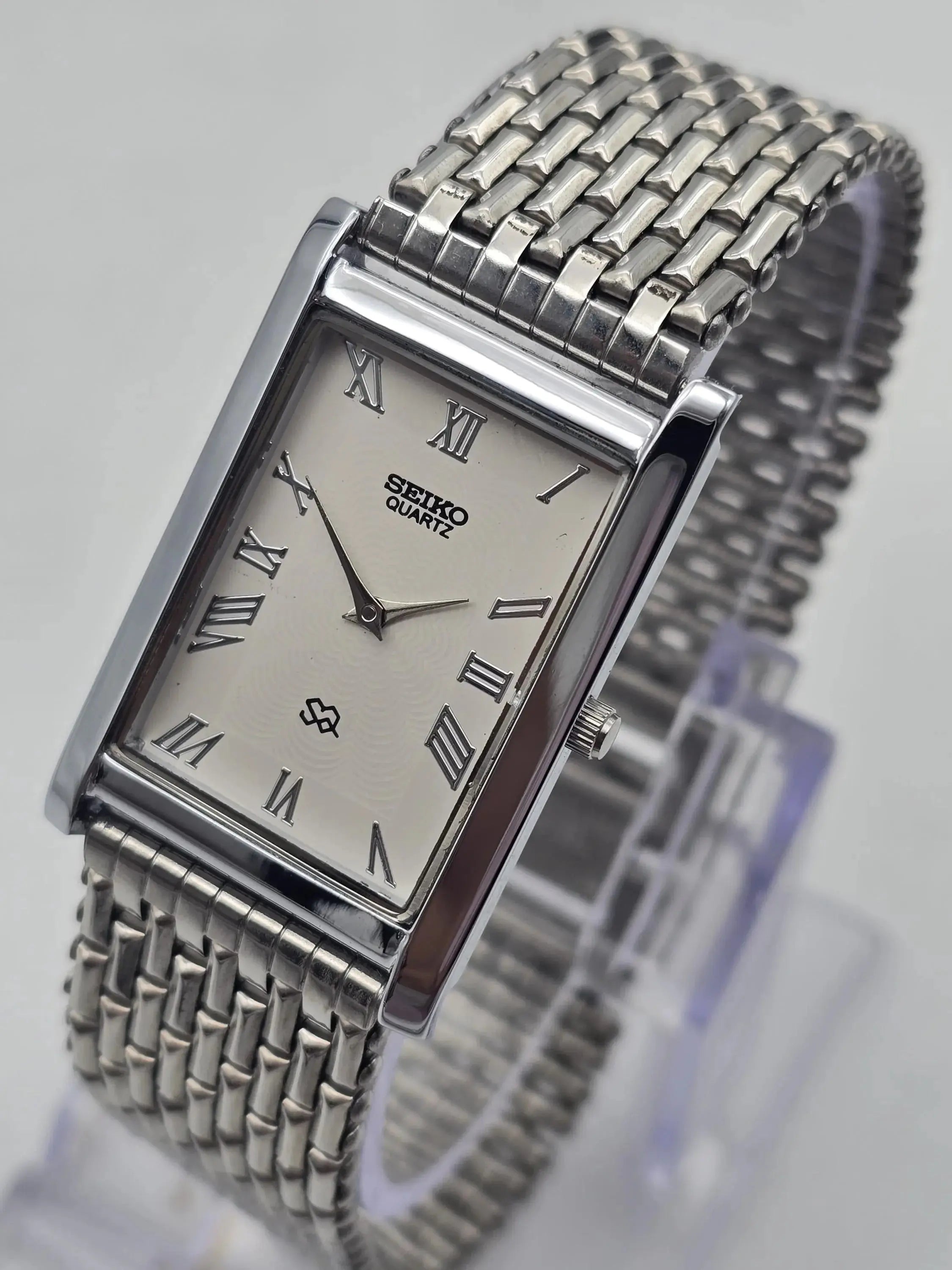 Seiko Slim Rectangular Dress Watch Men – Tank Style Quartz Wrist Watch National Watches