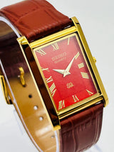 Seiko Tank Style Slim Quartz Watch – Elegant Formal Wrist Watch for Men National Watches