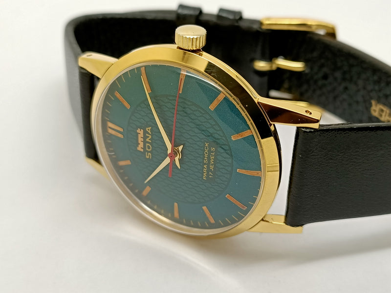 Hmt sona Mechanical Handwinding Movement gold plated Para  Jewels Analog Dial Wrist Watch For Men