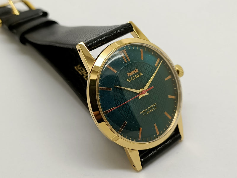Hmt sona Mechanical Handwinding Movement gold plated Para  Jewels Analog Dial Wrist Watch For Men