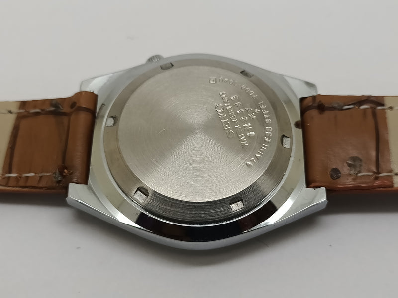 VINTAGE REFURBISHED SEIKO 5 AUTOMATIC JAPAN MENS DAY DATE WATCH