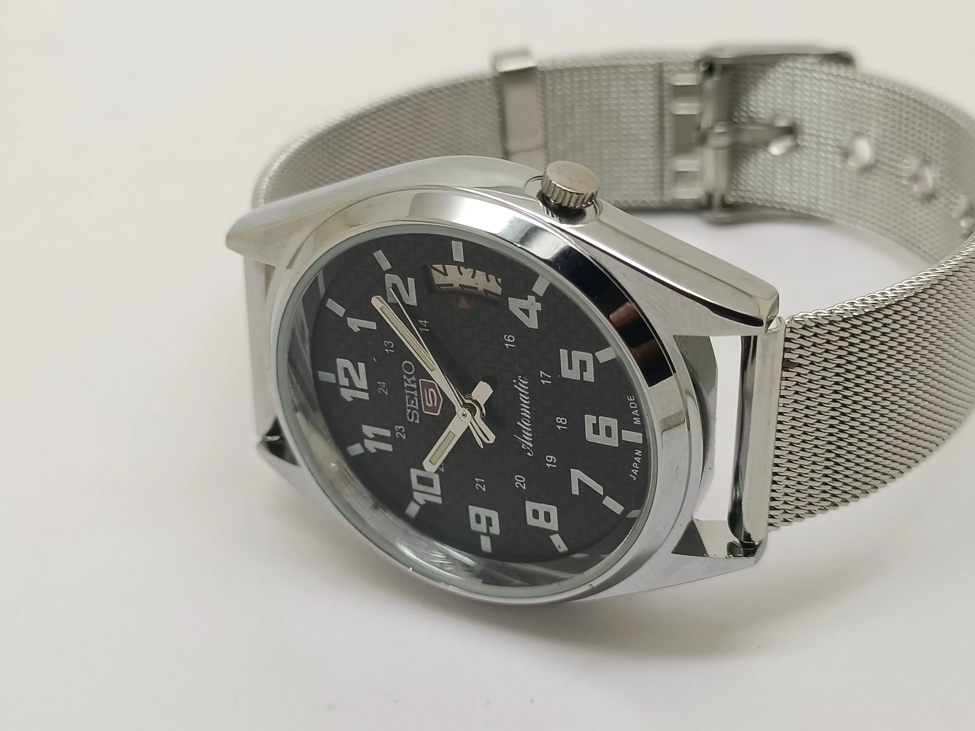 VINTAGE REFURBISHED SEIKO 5 AUTOMATIC JAPAN MENS DAY DATE WATCH - National Watches
