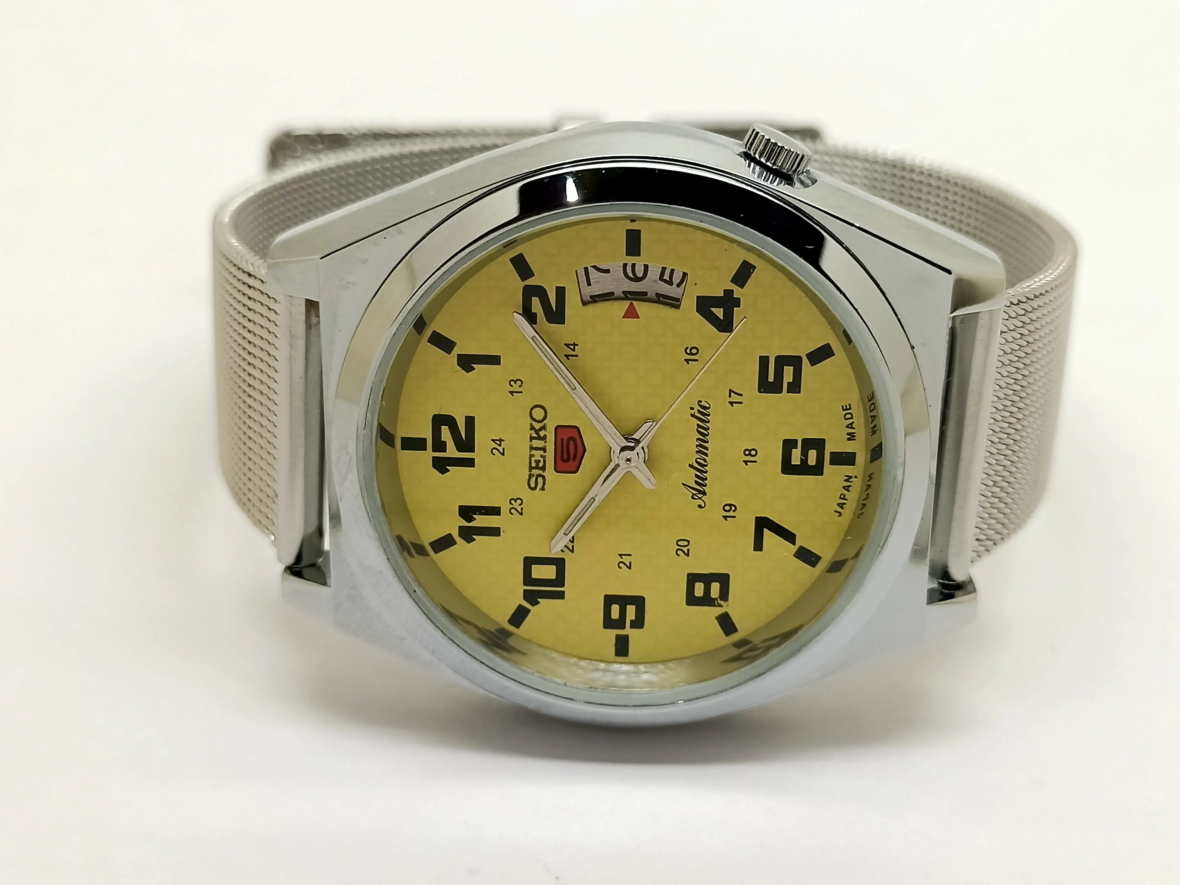 Seiko 5 Black Dial Automatic Vintage Watch National Watches