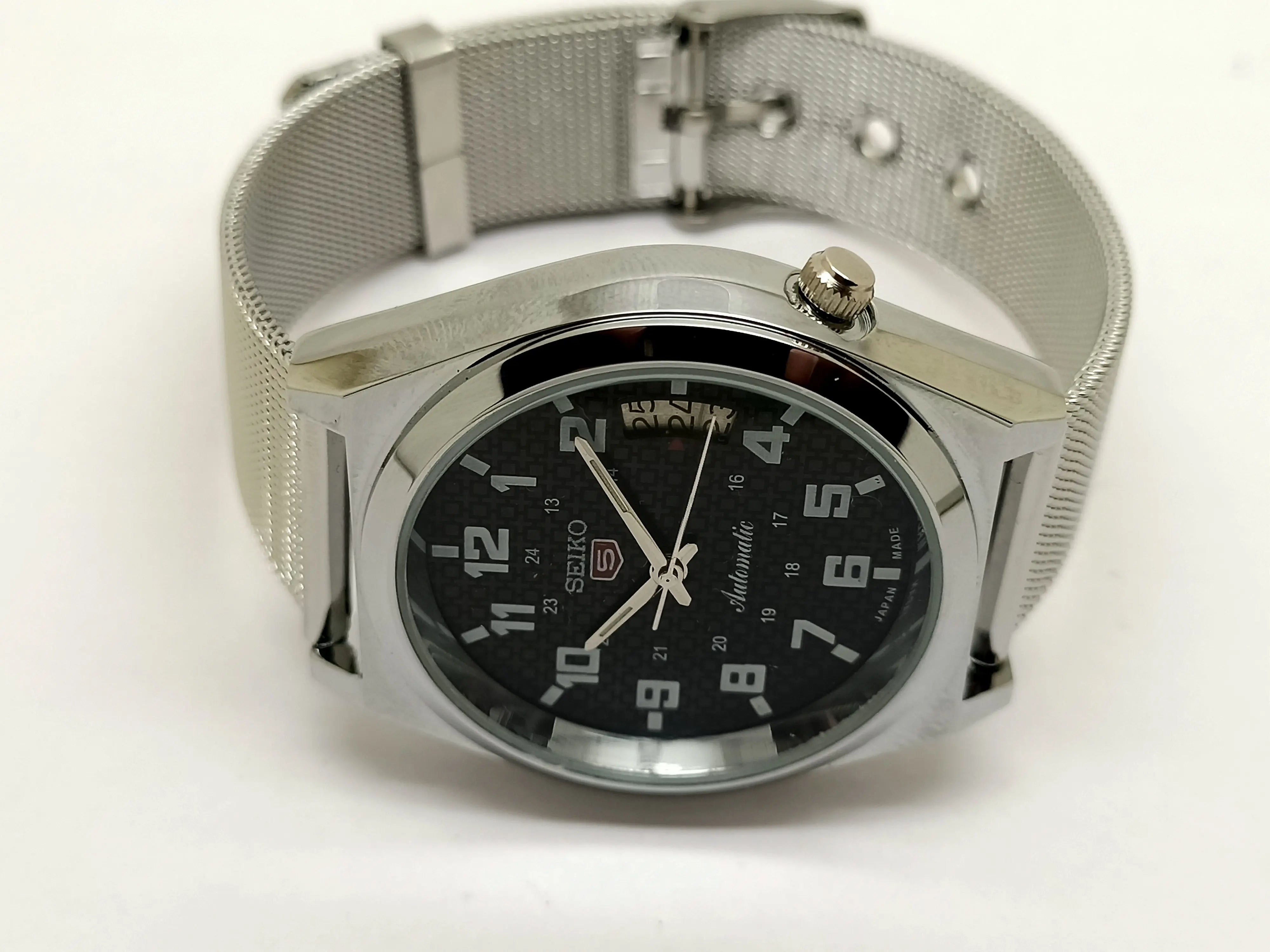 VINTAGE REFURBISHED SEIKO 5 AUTOMATIC JAPAN MENS DAY DATE WATCH - National Watches