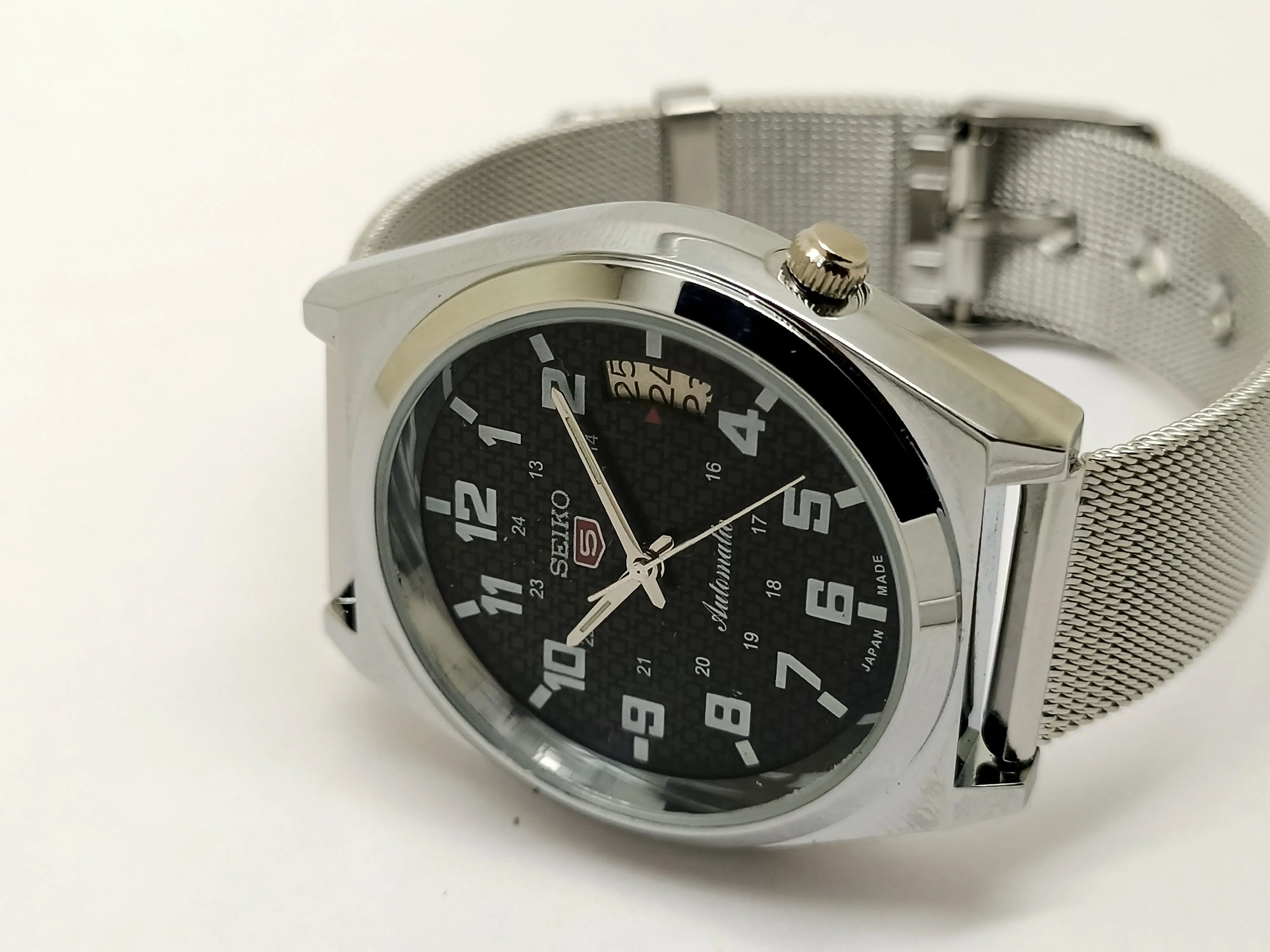 VINTAGE REFURBISHED SEIKO 5 AUTOMATIC JAPAN MENS DAY DATE WATCH - National Watches