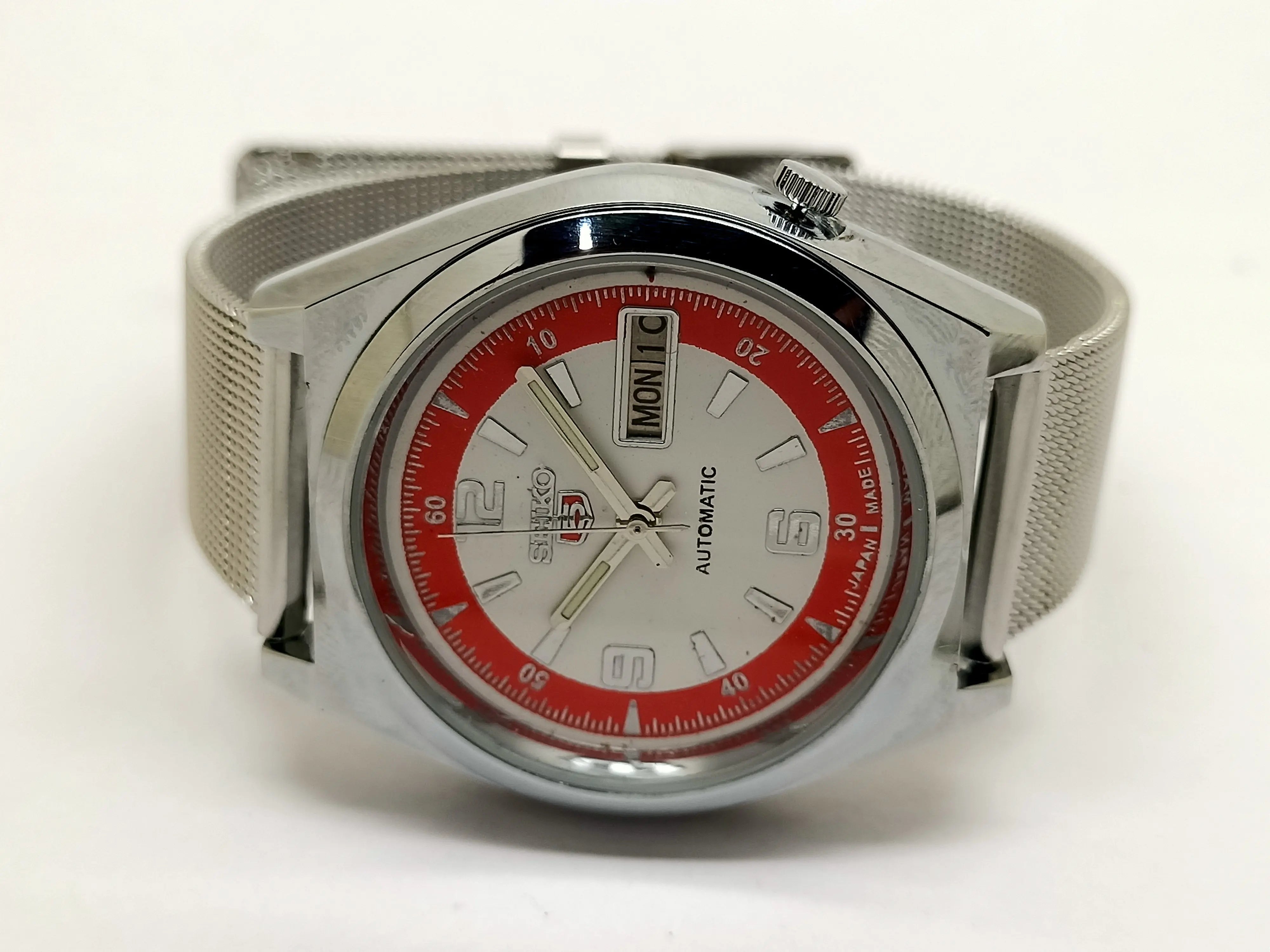 Seiko 5 Black Dial Automatic Vintage Watch National Watches