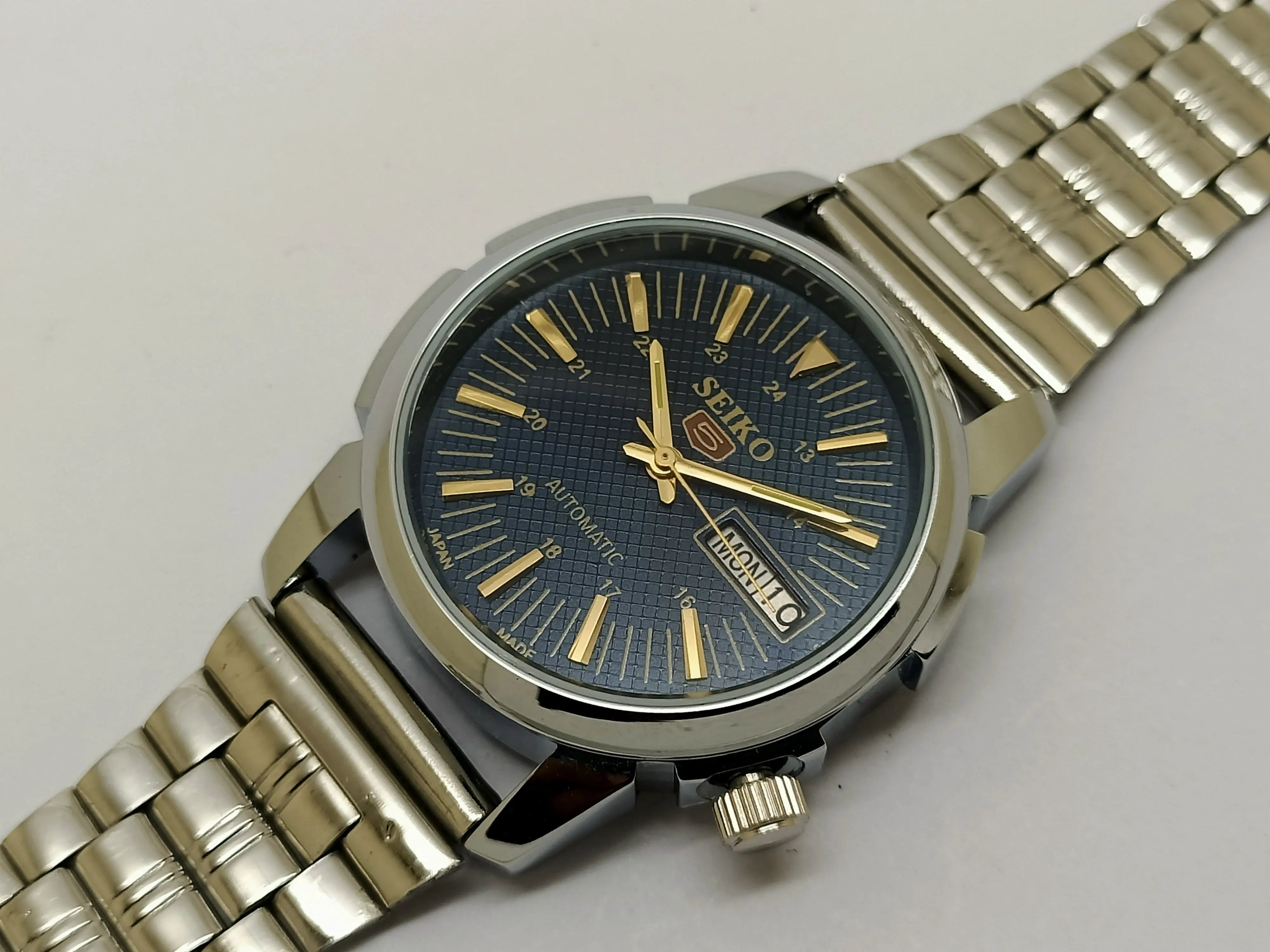 Seiko 5 Black Dial Automatic Vintage Watch National Watches