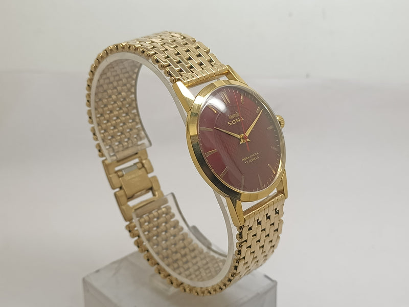 Hmt sona Mechanical Handwinding Movement gold plated Para  Jewels Analog Dial Wrist Watch For Men