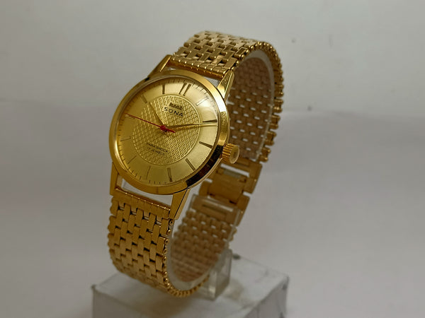 Hmt sona Mechanical Handwinding Movement gold plated Para Jewels Analog Dial Wrist Watch For Men
