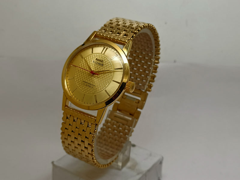 Hmt sona Mechanical Handwinding Movement gold plated Para Jewels Analog Dial Wrist Watch For Men