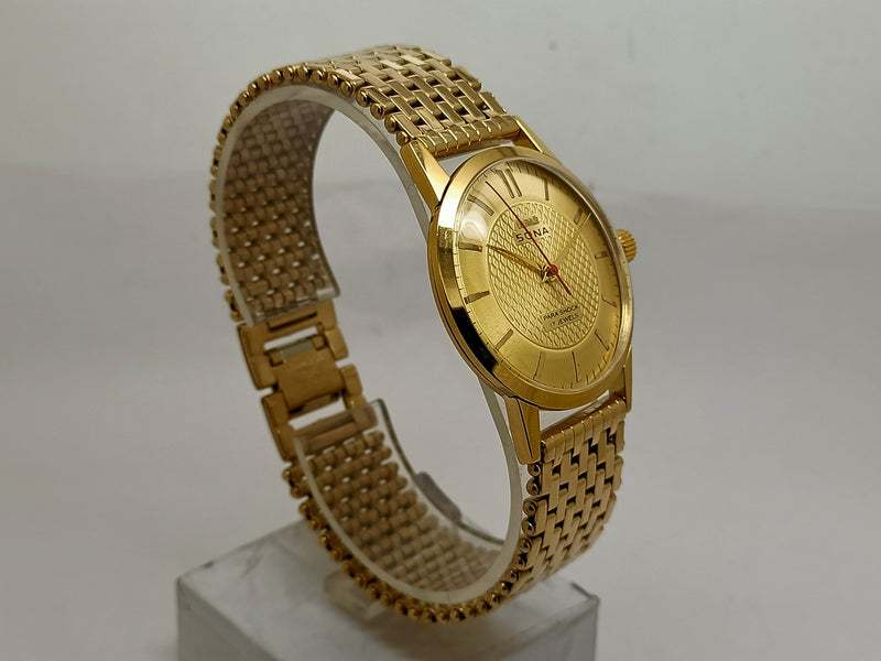 Hmt sona Mechanical Handwinding Movement gold plated Para Jewels Analog Dial Wrist Watch For Men