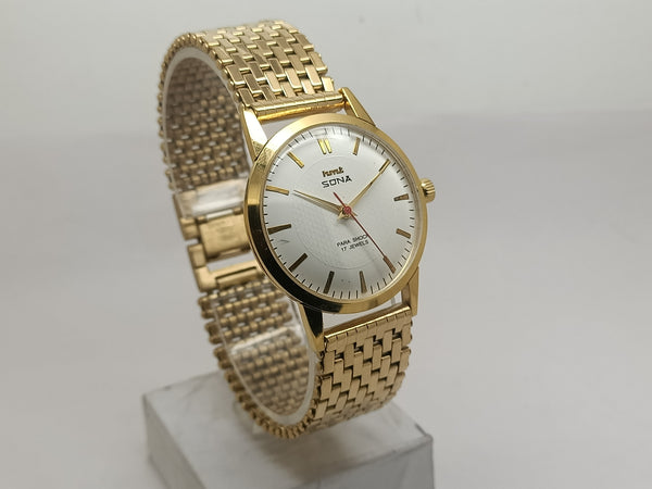 Hmt sona Mechanical Handwinding Movement gold plated Para Jewels Analog Dial Wrist Watch For Men