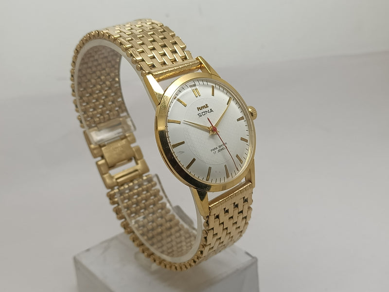 Hmt sona Mechanical Handwinding Movement gold plated Para Jewels Analog Dial Wrist Watch For Men