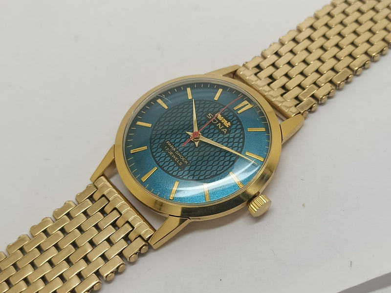 Hmt sona Mechanical Handwinding Movement gold plated Para Jewels Analog Dial Wrist Watch For Men