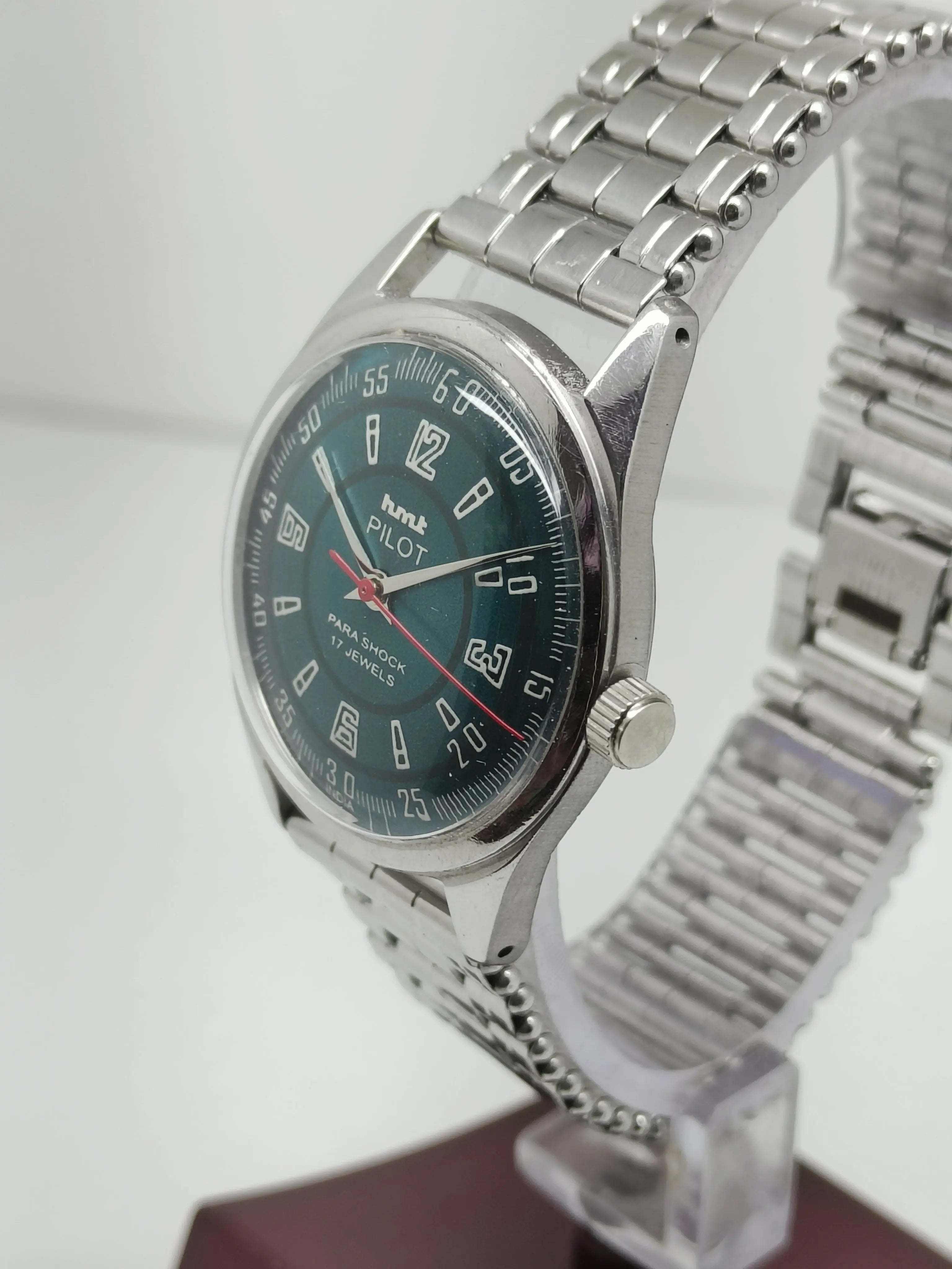 Hmt Pilot Mechanical Handwinding Movement stainless Steel Para Shock 17 Jewels Analog Dial Wrist Watch For Men National Watches